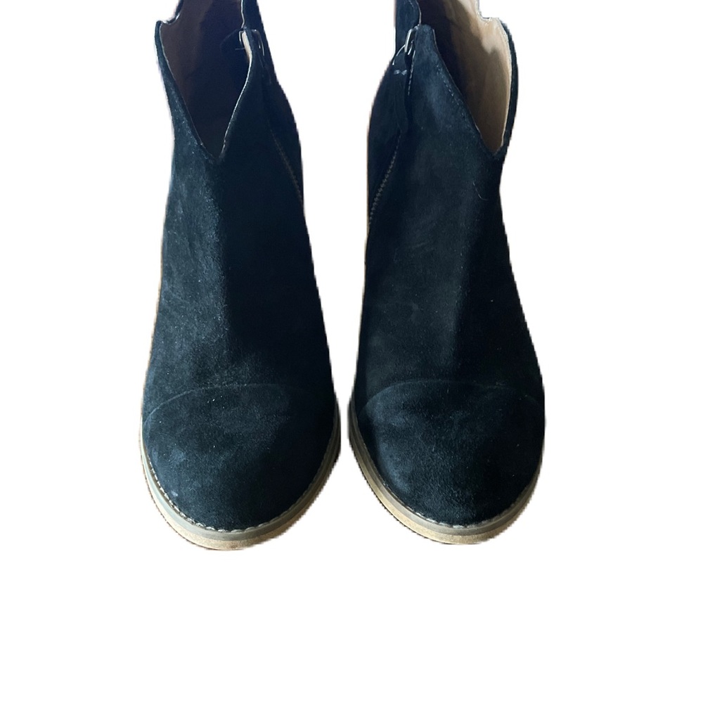 Susina Boots Womens 8.5 Ankle Booties Heels Black Leather Suede Side Zip Classic - Picture 3 of 9